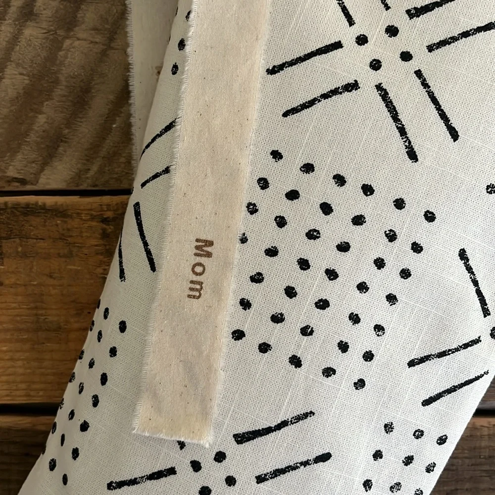Christmas stocking faux mudcloth neutral boho personalized